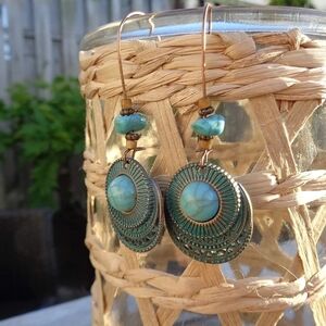 Cooper and metal plated  earrings